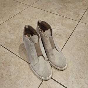 Paolo Gray Camouflage Wedge Sneakers